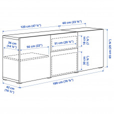 Доставка из Польши ⭐⭐⭐⭐⭐ BESTA kombinacja z szufladami, bialy/Selsviken wysoki polysk bez, 180x42x65 cm,ИКЕА-29325193, Евро Икеа Калининград