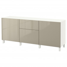 Доставка из Польши BESTA kombinacja z szufladami, bialy/Selsviken/Stubbarp wysoki polysk bez, 180x42x74 cm ИКЕА-79195660, ЕВРОИКЕА Калининград