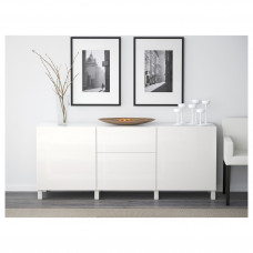 Доставка из Польши ⭐⭐⭐⭐⭐ BESTA kombinacja z szufladami, bialy/Selsviken/Stubbarp polysk/biel, 180x42x74 cm,ИКЕА-39412707, Евро Икеа Калининград