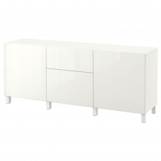 Доставка из Польши BESTA kombinacja z szufladami, bialy/Selsviken/Stubbarp polysk/biel, 180x42x74 cm ИКЕА-39412707, ЕВРОИКЕА Калининград