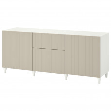 Доставка из Польши BESTA kombinacja z szufladami, bialy/Sutterviken/Kabbarp szarobezowy, 180x42x74 cm ИКЕА-69412678, ЕВРОИКЕА Калининград