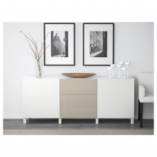 Доставка из Польши ⭐⭐⭐⭐⭐ BESTA kombinacja z szufladami, Laxviken bialy/Selsviken wysoki polysk bez, 180x40x74 cm,ИКЕА-29195648, Евро Икеа Калининград