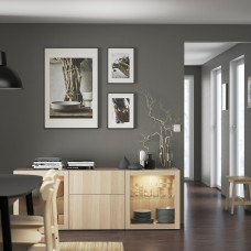 Доставка из Польши ⭐⭐⭐⭐⭐ BESTA kombinacja z szufladami, dab bejcowany na bialo Lappviken/Sindvik dab bejcowany bialo szk bezbarwne, 180x42x65 cm,ИКЕА-99412667, Евро Икеа Калининград