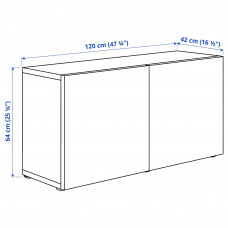 Доставка из Польши ⭐⭐⭐⭐⭐ BESTA kombinacja szafek sciennych, bialy/Ostvik szklo bezbarwne, 120x42x64 cm,ИКЕА-99440825, Евро Икеа Калининград