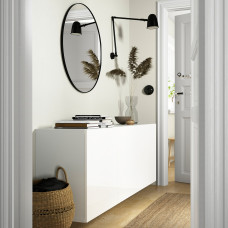 Доставка из Польши ⭐⭐⭐⭐⭐ BESTA kombinacja szafek sciennych, bialy/Selsviken polysk/biel, 180x42x64 cm,ИКЕА-99412484, Евро Икеа Калининград