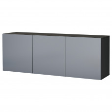 Доставка из Польши BESTA Комбинация навесных шкафов, черно-коричневый/Риксвикен матовый темный оловянный эффект, 180x42x64 cm ИКЕА-59412462, ЕВРОИКЕА 