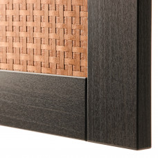 Доставка из Польши ⭐⭐⭐⭐⭐ BESTA kombinacja regalowa z drzw/szuf, czarnybraz Studsviken/Stubbarp/ciemnobrazowy wyplatana topola, 120x42x213 cm,ИКЕА-09421548, Евро Икеа Калининград