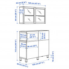 Доставка из Польши ⭐⭐⭐⭐⭐ BESTA kombinacja regalowa z drzw/szuf, czarnybraz Studsviken/Stubbarp/ciemnobrazowy wyplatana topola, 120x42x213 cm,ИКЕА-09421548, Евро Икеа Калининград