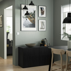 Доставка из Польши ⭐⭐⭐⭐⭐ BESTA kombinacja regalowa z drzw/szuf, czarnybraz/Lappviken czarnybraz, 120x42x65 cm,ИКЕА-69412621, Евро Икеа Калининград
