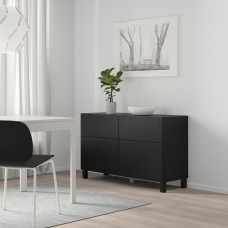 Доставка из Польши ⭐⭐⭐⭐⭐ BESTA kombinacja regalowa z drzw/szuf, czarnybraz/Lappviken/Stubbarp czarnybraz, 120x42x74 cm,ИКЕА-09195300, Евро Икеа Калининград