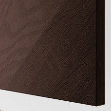Доставка из Польши ⭐⭐⭐⭐⭐ BESTA kombinacja regalowa z drzw/szuf, czarnybraz Hedeviken/Stubbarp/ciemnobrazowy bejcowana okleina debowa, 120x42x74 cm,ИКЕА-39421518, Евро Икеа Калининград