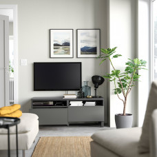 Доставка из Польши ⭐⭐⭐⭐⭐ BESTA lawa TV z szufladami, ciemnoszary/Vasterviken/Stubbarp ciemnoszary, 120x42x48 cm,ИКЕА-59555658, Евро Икеа Калининград
