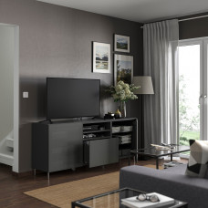 Доставка из Польши ⭐⭐⭐⭐⭐ BESTA lawa TV z szufladami, ciemnoszary Lappviken/Mortviken ciemnoszary, 180x42x74 cm,ИКЕА-29556032, Евро Икеа Калининград