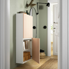 Доставка из Польши ⭐⭐⭐⭐⭐ BESTA szafka sc/2 drzwi, bialy/Bjorkoviken okl brzoz, 60x22x128 cm,ИКЕА-69421965, Евро Икеа Калининград