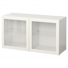 Доставка из Польши BESTA witryna, bialy/Sindvik biale szklo przezroczyste, 120x40x64 cm ИКЕА-89047669, ЕВРОИКЕА Калининград