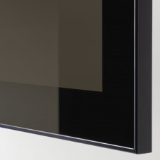 Доставка из Польши ⭐⭐⭐⭐⭐ BESTA kombinacja na TV/szklane drzwi, czarnybraz/Selsviken wysoki polysk/czarny dymione szklo, 180x42x192 cm,ИКЕА-49407215, Евро Икеа Калининград