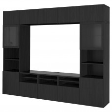 Доставка из Польши BESTA kombinacja na TV/szklane drzwi, czarnybraz/Lappviken czarnobrazowe szklo przezroczyste, 300x42x231 cm ИКЕА-09411002, ЕВРОИКЕА Калининград
