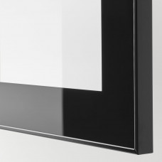 Доставка из Польши ⭐⭐⭐⭐⭐ BESTA kombinacja na TV/szklane drzwi, czarnybraz/Selsviken wysoki polysk/ bez szklo bezbarwne, 180x42x192 cm,ИКЕА-19407212, Евро Икеа Калининград