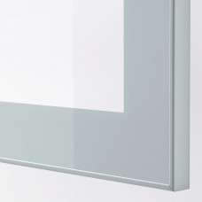 Доставка из Польши ⭐⭐⭐⭐⭐ BESTA regal/szklane drzwi, bialy Selsviken/polysk jasny szaroniebieski, 120x42x193 cm,ИКЕА-89421568, Евро Икеа Калининград