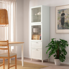 Доставка из Польши ⭐⭐⭐⭐⭐ BESTA regal/szklane drzwi, bialy Smeviken/Ostvik/Kabbarp biale szklo przezroczyste, 60x42x202 cm,ИКЕА-69412555, Евро Икеа Калининград