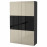 Доставка из Польши BESTA regal/szklane drzwi, czarnybraz/Selsviken wysoki polysk/bez przydymione szklo, 120x42x193 cm ИКЕА-99124761, ЕВРОИКЕА Калининград