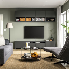 Доставка из Польши ⭐⭐⭐⭐⭐ BESTA szafka pod TV, ciemnoszary/Lappviken/Stubbarp ciemnoszary, 240x42x230 cm,ИКЕА-49556154, Евро Икеа Калининград
