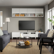 Доставка из Польши ⭐⭐⭐⭐⭐ BESTA szafka pod TV, bialy/Hanviken/Stubbarp bialy, 240x42x230 cm,ИКЕА-69411952, Евро Икеа Калининград