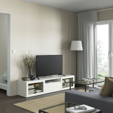 Доставка из Польши ⭐⭐⭐⭐⭐ BESTA szafka pod TV, bialy/Lappviken biale szklo przezroczyste, 180x42x39 cm,ИКЕА-89398921, Евро Икеа Калининград