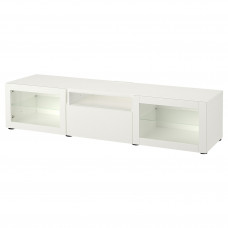 Доставка из Польши BESTA szafka pod TV, bialy/Lappviken biale szklo przezroczyste, 180x42x39 cm ИКЕА-89398921, ЕВРОИКЕА Калининград