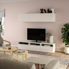 Доставка из Польши ⭐⭐⭐⭐⭐ BESTA szafka pod TV, bialy/Selsviken polysk/biel, 180x42x185 cm,ИКЕА-59477279, Евро Икеа Калининград