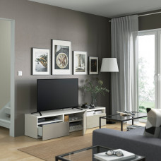 Доставка из Польши ⭐⭐⭐⭐⭐ BESTA szafka pod TV, bialy/Selsviken wysoki polysk bez, 180x42x39 cm,ИКЕА-09399076, Евро Икеа Калининград