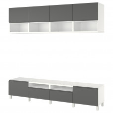 Доставка из Польши BESTA szafka pod TV, bialy/Vasterviken/Stubbarp ciemnoszary, 240x42x230 cm ИКЕА-59436019, ЕВРОИКЕА Калининград