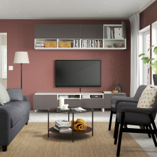 Доставка из Польши ⭐⭐⭐⭐⭐ BESTA szafka pod TV, bialy/Vasterviken/Stubbarp ciemnoszary, 240x42x230 cm,ИКЕА-79421390, Евро Икеа Калининград