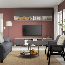 Доставка из Польши ⭐⭐⭐⭐⭐ BESTA szafka pod TV, bialy/Vasterviken/Stubbarp ciemnoszary, 240x42x230 cm,ИКЕА-59436019, Евро Икеа Калининград