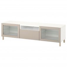 Доставка из Польши BESTA szafka pod TV, bialy Sindvik/Lappviken/Mejarp jasnoszary/bezowy, 180x42x48 cm ИКЕА-59435915, ЕВРОИКЕА Калининград