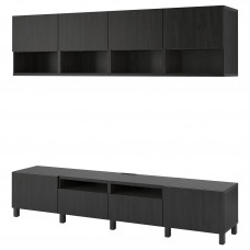Доставка из Польши BESTA szafka pod TV, czarnybraz/Lappviken/Stubbarp czarnybraz, 240x42x230 cm ИКЕА-69411947, ЕВРОИКЕА Калининград
