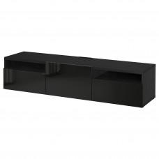 Доставка из Польши BESTA szafka pod TV, czarnybraz/Selsviken polysk/czarny, 180x42x39 cm ИКЕА-09328569, ЕВРОИКЕА Калининград