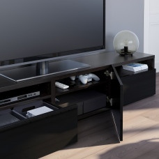 Доставка из Польши ⭐⭐⭐⭐⭐ BESTA szafka pod TV, czarnybraz/Selsviken polysk/czarny, 180x42x39 cm,ИКЕА-09328569, Евро Икеа Калининград