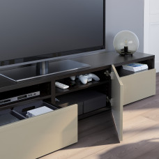 Доставка из Польши ⭐⭐⭐⭐⭐ BESTA szafka pod TV, czarnybraz/Selsviken wysoki polysk bez, 180x42x39 cm,ИКЕА-89399063, Евро Икеа Калининград