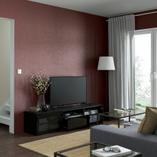 Доставка из Польши ⭐⭐⭐⭐⭐ BESTA szafka pod TV, czarnybraz/Selsviken wysoki polysk/czarny dymione szklo, 180x42x39 cm,ИКЕА-09329333, Евро Икеа Калининград