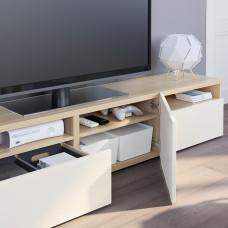 Доставка из Польши ⭐⭐⭐⭐⭐ BESTA szafka pod TV, dab bejcowany na bialo/Selsviken polysk/biel, 180x42x39 cm,ИКЕА-49399084, Евро Икеа Калининград