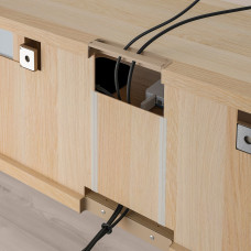Доставка из Польши ⭐⭐⭐⭐⭐ BESTA szafka pod TV, dab bejcowany na bialo/Selsviken polysk/biel, 180x42x39 cm,ИКЕА-49399084, Евро Икеа Калининград