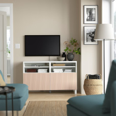 Доставка из Польши ⭐⭐⭐⭐⭐ BESTA lawa TV z drzwiami, bialy/Bjorkoviken/Stubbarp okl brzoz, 120x42x74 cm,ИКЕА-19420497, Евро Икеа Калининград