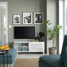Доставка из Польши ⭐⭐⭐⭐⭐ BESTA lawa TV z drzwiami, bialy/Mortviken/Stubbarp bialy, 120x42x48 cm,ИКЕА-79417840, Евро Икеа Калининград