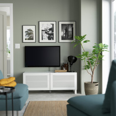 Доставка из Польши ⭐⭐⭐⭐⭐ BESTA lawa TV z drzwiami, bialy/Mortviken/Stubbarp bialy, 120x42x48 cm,ИКЕА-79417840, Евро Икеа Калининград