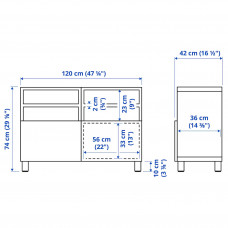 Доставка из Польши ⭐⭐⭐⭐⭐ BESTA lawa TV z drzwiami, bialy/Studsviken/Stubbarp bialy, 120x42x74 cm,ИКЕА-99420498, Евро Икеа Калининград