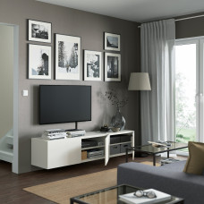 Доставка из Польши ⭐⭐⭐⭐⭐ BESTA lawa TV z drzwiami, bialy/Lappviken bialy, 180x42x38 cm,ИКЕА-89330691, Евро Икеа Калининград