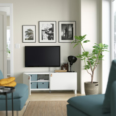 Доставка из Польши ⭐⭐⭐⭐⭐ BESTA lawa TV z drzwiami, bialy/Lappviken/Stubbarp bialy, 120x42x48 cm,ИКЕА-29419436, Евро Икеа Калининград
