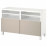 Доставка из Польши BESTA lawa TV z drzwiami, bialy/Lappviken/Stubbarp jasnoszary/bezowy, 120x42x74 cm ИКЕА-59420481, ЕВРОИКЕА Калининград