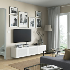 Доставка из Польши ⭐⭐⭐⭐⭐ BESTA lawa TV z drzwiami, bialy/Mortviken bialy, 180x42x38 cm,ИКЕА-69417440, Евро Икеа Калининград